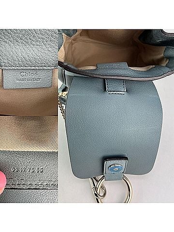 Chloé Chloe Blue Faye Mini Suede and Leather Backpack Bag (view 2)