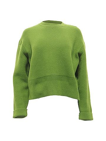 Bottega Veneta  Bottega Veneta English Ribbed-Knit Sweater in Olive Cashmere (view 1)