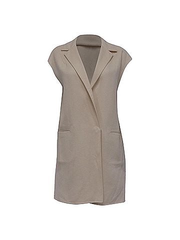 Loro Piana Loro Piana Sleeveless Coat with Pockets  in Cream Cashmere (view 1)
