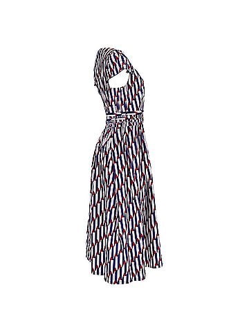 Marc Jacobs  Marc Jacobs Arrow Print Midi Wrap Dress in Multicolor Cotton  (view 2)
