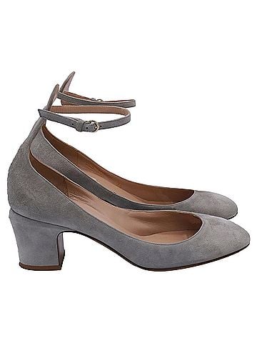 Mario Valentino Valentino Garavani Tan-Go Mary Jane Pumps in Grey Suede (view 1)