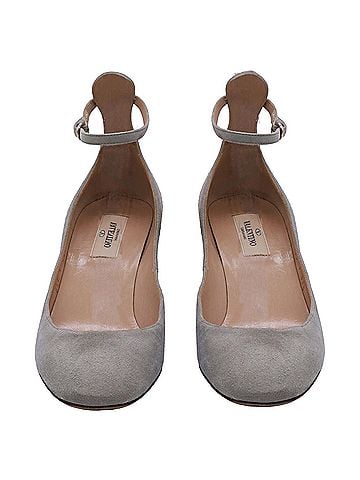 Mario Valentino Valentino Garavani Tan-Go Mary Jane Pumps in Grey Suede (view 2)