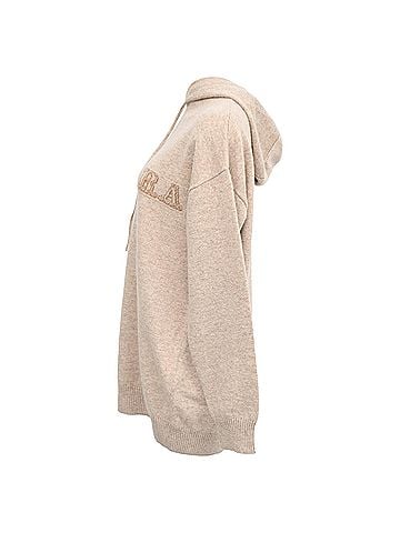 Max Mara Max Mara Logo Hoodie in Beige Cashmere (view 2)
