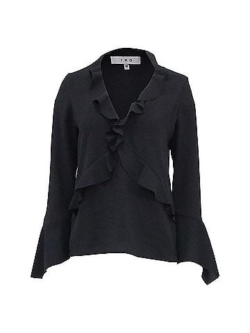 IRO IRO Ruffle Top in Black Polyester (view 1)