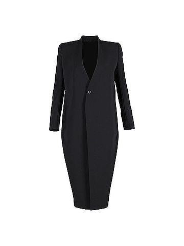 Rick Owens Rick Owens Mid Length Coat in Black Wool (view 1)
