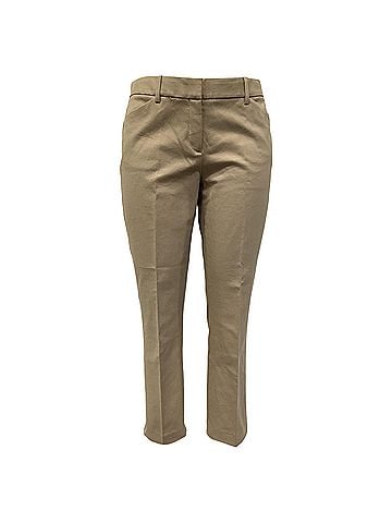 Theory Theory Cropped Pants in Beige Cotton (view 1)