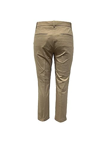 Theory Theory Cropped Pants in Beige Cotton (view 2)