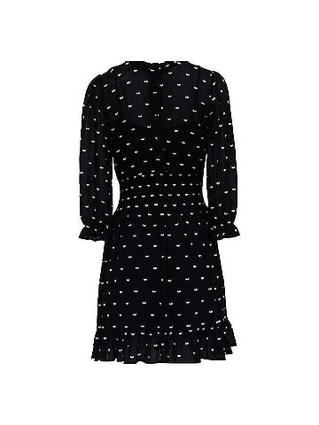 Maje Maje Rythonoeud Bow Print Mini Dress in Black Polyester (view 1)