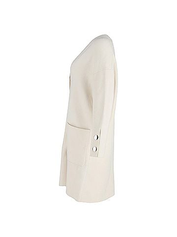 Maje Maje Buttoned Coat in Cream Wool (view 2)
