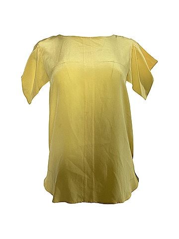 Sandro Sandro Flowy Sleeve Blouse in Yellow Silk  (view 1)