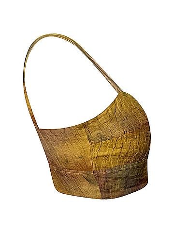 Jason Wu Jason Wu Collection Crinkle Memory Tie Dye Cropped Top in Yellow Cotton (view 2)