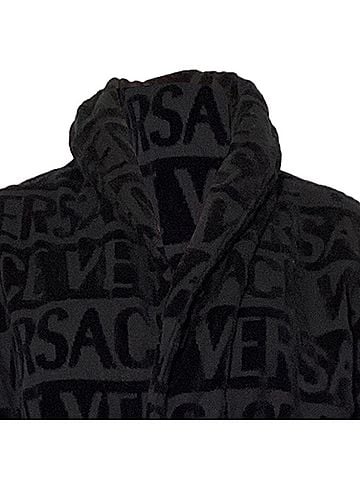 Versace Versace I Love Baroque Bathrobe in Black Cotton (view 2)