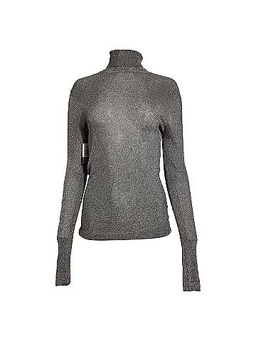 Isabel Marant  Isabel Marant Turtleneck Sweater in Metallic Silver Viscose (view 1)