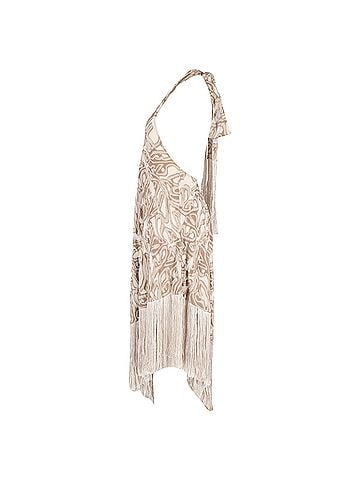 Cult Gaia  Cult Gaia Ali Fringe Maxi Dress in Brown Polyester (view 2)