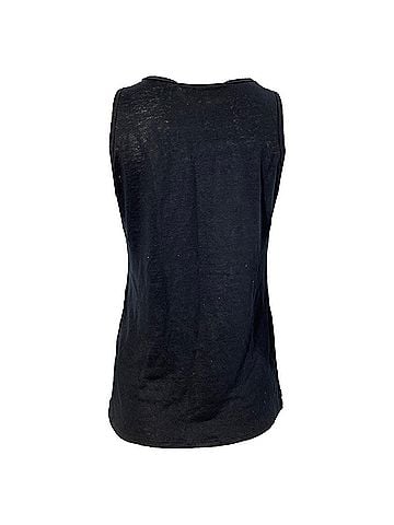Sandro Sandro Printed Tank Top in Black Linen (view 2)
