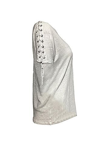 IRO  Iro Lace Detail Crewneck T-Shirt White Linen (view 2)