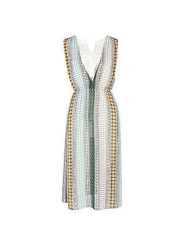 Sandro Sandro Striped Midi Length Dress in Multicolor Polyester (view 1)