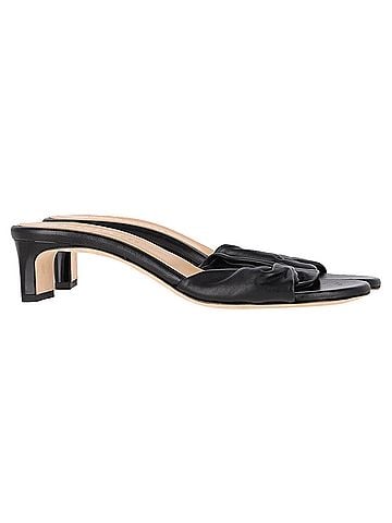 032c Dear Frances Twisted Slide Sandals in Black Leather (view 1)
