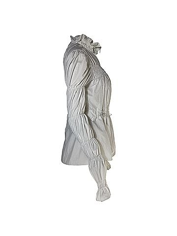OFF-WHITE Off-White Smocked Zipped Blouse in White Nylon (view 2)