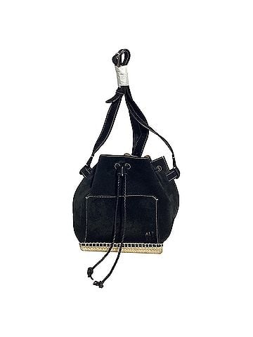 Altuzarra Altuzarra Drawstring Bucket Bag in Black Suede (view 1)