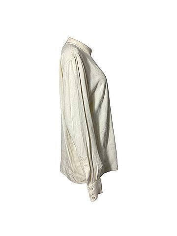 Victoria Beckham  Victoria Beckham Scarf Neck Long Sleeve Blouse in Cream Acetate (view 2)