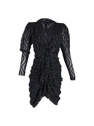 Isabel Marant Isabel Marant Atoa Metallic Print Dress in Black Cotton (view 1)