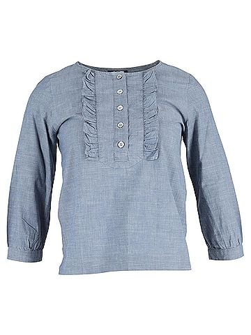 A.P.C. A.P.C. Cleo Blouse in Blue Cotton (view 1)