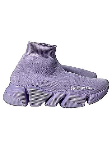 Balenciaga  Balenciaga Speed 2.0 Trainer Shoes in Purple Polyester (view 1)