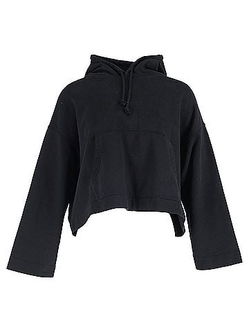 Acne  Acne Studios Cropped Hoodie in Black Cotton (view 1)