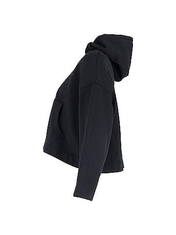 Acne  Acne Studios Cropped Hoodie in Black Cotton (view 2)