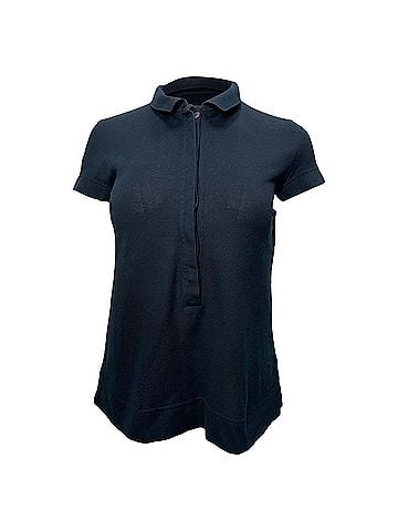 AKRIS Akris Piqué Polo Shirt in Black Cotton (view 1)