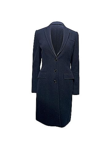 Dolce & Gabbana  Dolce & Gabbana Knitted Single-Breasted Coat in Navy Blue Wool (view 1)