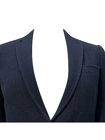 Dolce & Gabbana  Dolce & Gabbana Knitted Single-Breasted Coat in Navy Blue Wool (view 2)