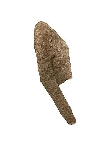 Acne Acne Studios Brushed Cropped Cardigan in Brown Nylon (view 2)