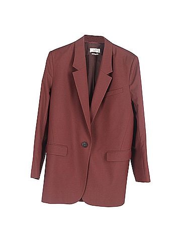 Isabel Marant  Isabel Marant Etoile Single-Breasted Blazer and Trousers Set in Maroon Wool (view 1)