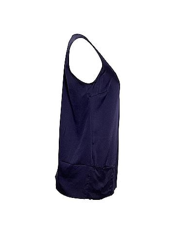 Brunello Cucinelli Brunello Cucinelli Pleated Sleeveless Top in Navy Blue Silk (view 2)