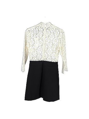 Sandro Sandro Two Tone Lace Dress in White Cotton (view 2)