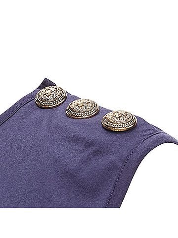 Balmain Balmain g foil logo military button shoulder tank top (view 2)