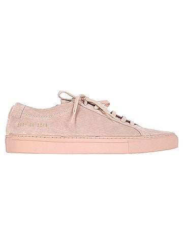 Common Projects Woman by Common Projects Achilles Sneakers in Pink Suede (view 1)