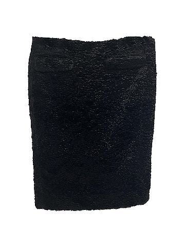 Acne  Acne Studios Faux Fur Midi Pencil Skirt in Black Viscose (view 1)