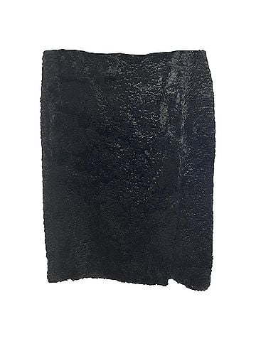 Acne  Acne Studios Faux Fur Midi Pencil Skirt in Black Viscose (view 2)