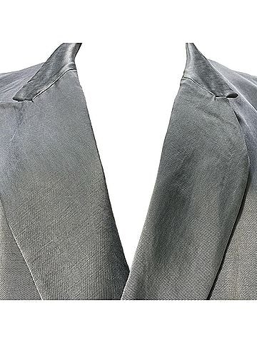 Dries Van Noten  Dries Van Noten Double-Breasted Oversized Blazer in Grey Cupro (view 2)