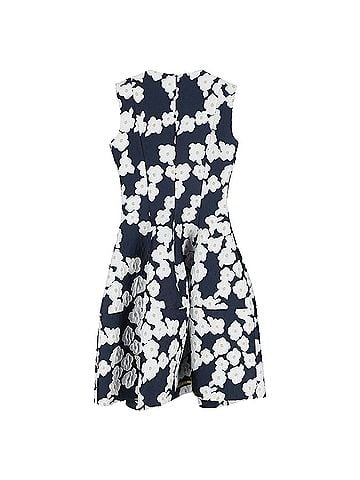 Carolina Herrera Carolina Herrera Floral Print Knee-Length Dress in Navy and White Polyester (view 2)