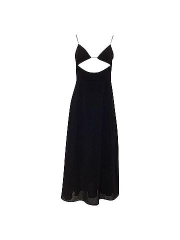 Saint Laurent  Saint Laurent Cut Out Midi Backless Dress in Black Viscose (view 1)
