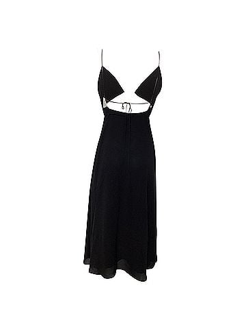 Saint Laurent  Saint Laurent Cut Out Midi Backless Dress in Black Viscose (view 2)