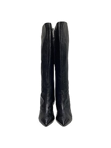 Giuseppe Zanotti  Giuseppe Zanotti Zipped Heeled Knee-High Boots in Black Leather (view 2)