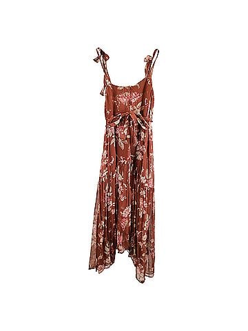 Zimmermann Zimmermann Garnet Garden Floral Midi Dress in Brown Viscose (view 2)