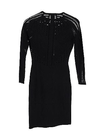 Maje Maje Perforated Dress in Black Wool (view 2)