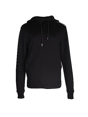 Paco Rabanne Paco Rabanne Logo-Print Drawstring Hoodie in Black Cotton (view 1)