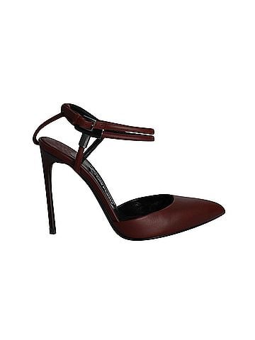 Tom Ford Tom Ford Double Ankle Strap Pumps in Maroon Leather (view 1)
